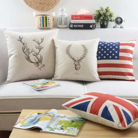 Discount Cotton Linen Print for Sofa Cushion and Covers